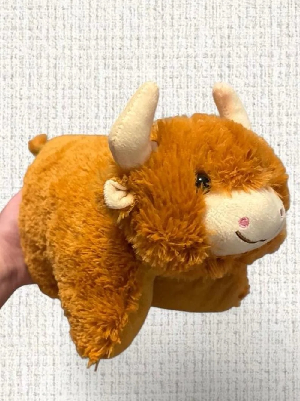 Pillow Pets PeeWees Highland Cow plush pillow